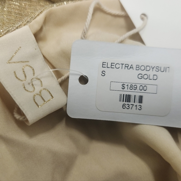 Electra Bodysuit Gold | BSSA Womens Top SZ SMALL NWT - Picture 4 of 15